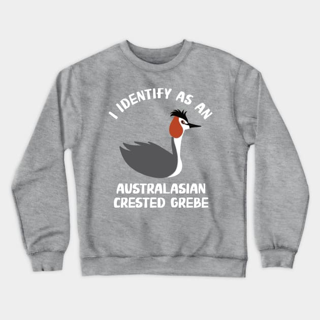 I Identify as an Australasian Crested Grebe Crewneck Sweatshirt by Alissa Carin